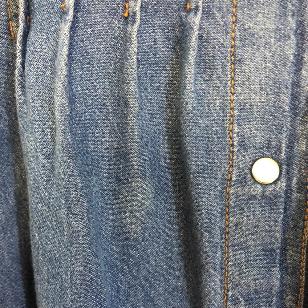 Roaman's Denim Midi Ruffle Front Dress 3X EUC - Host Pick 10/13/25 - Picture 7 of 16